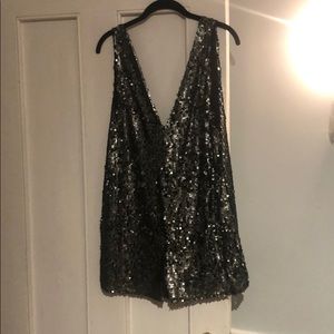 Silver sequined ROMPER